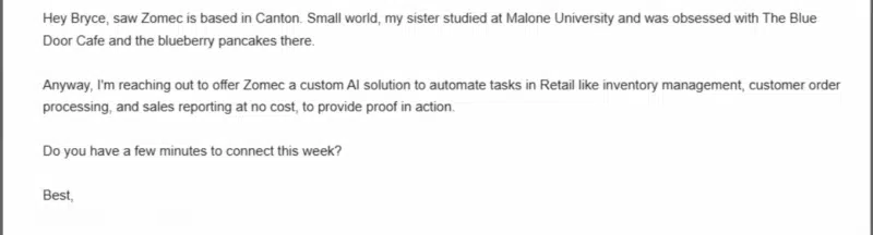 Sample Cold Outreach